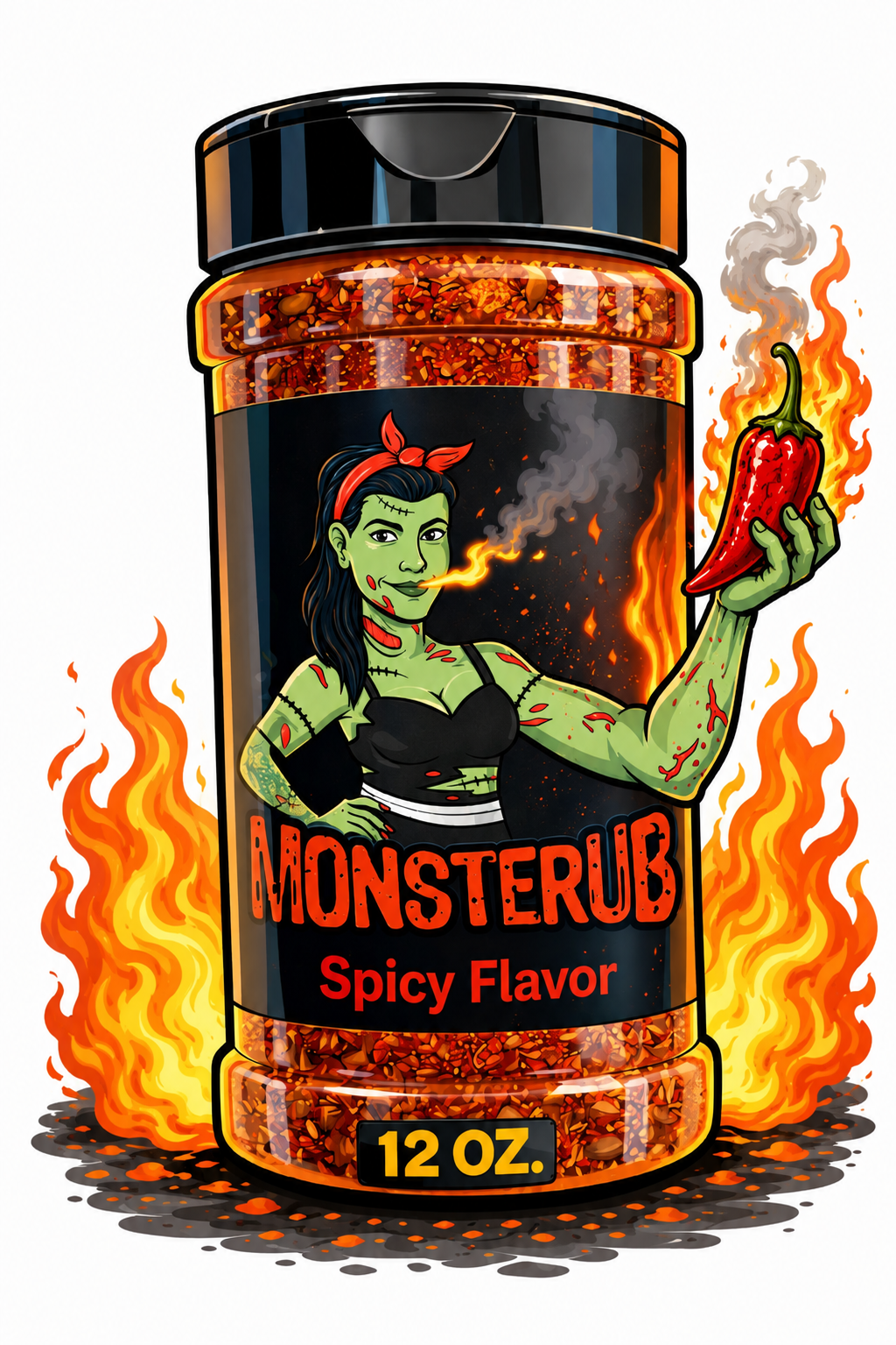 MonsteRub Spicy Flavor 12 oz Bottle